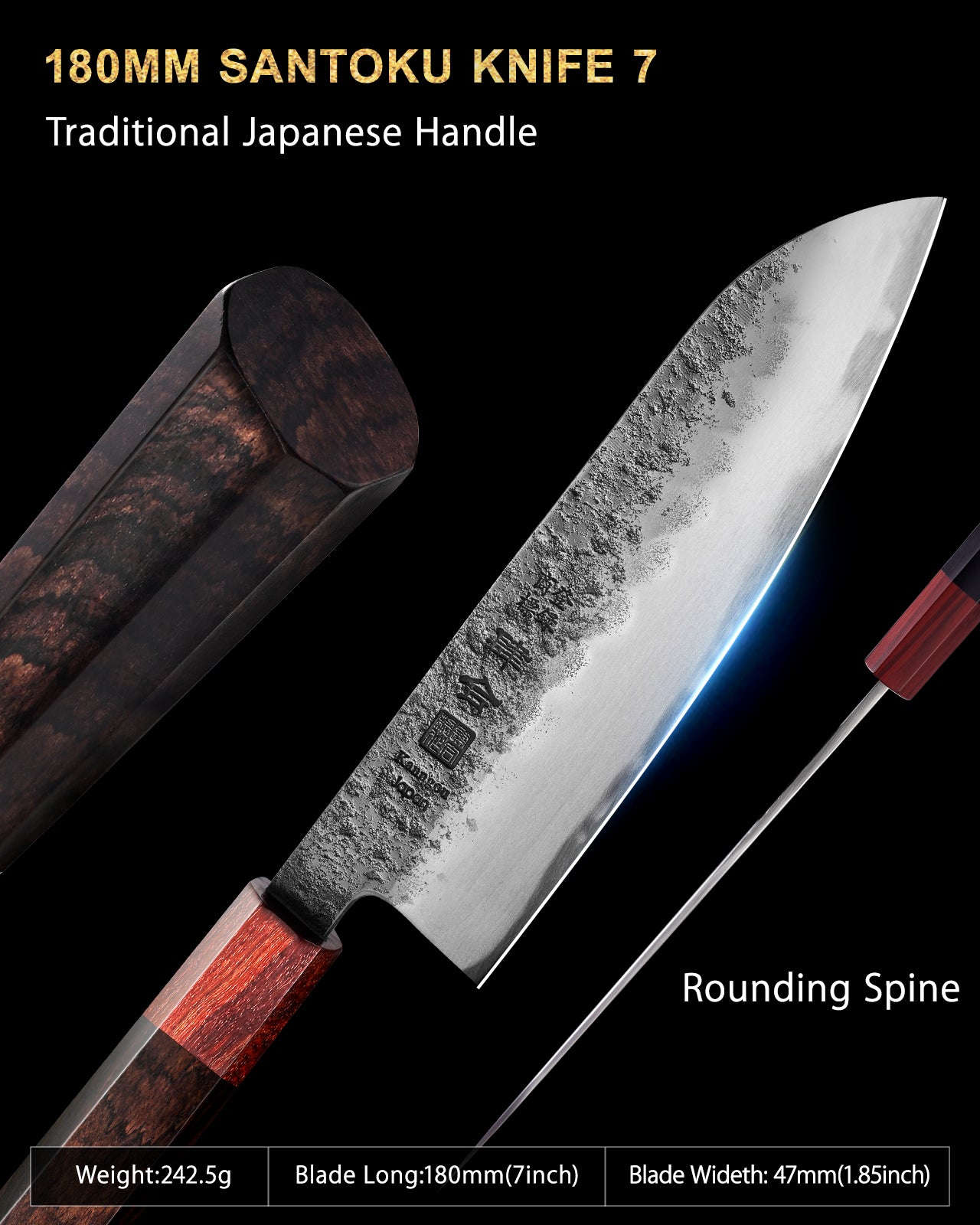 WA Series 7Inch (180mm) Santoku Knife