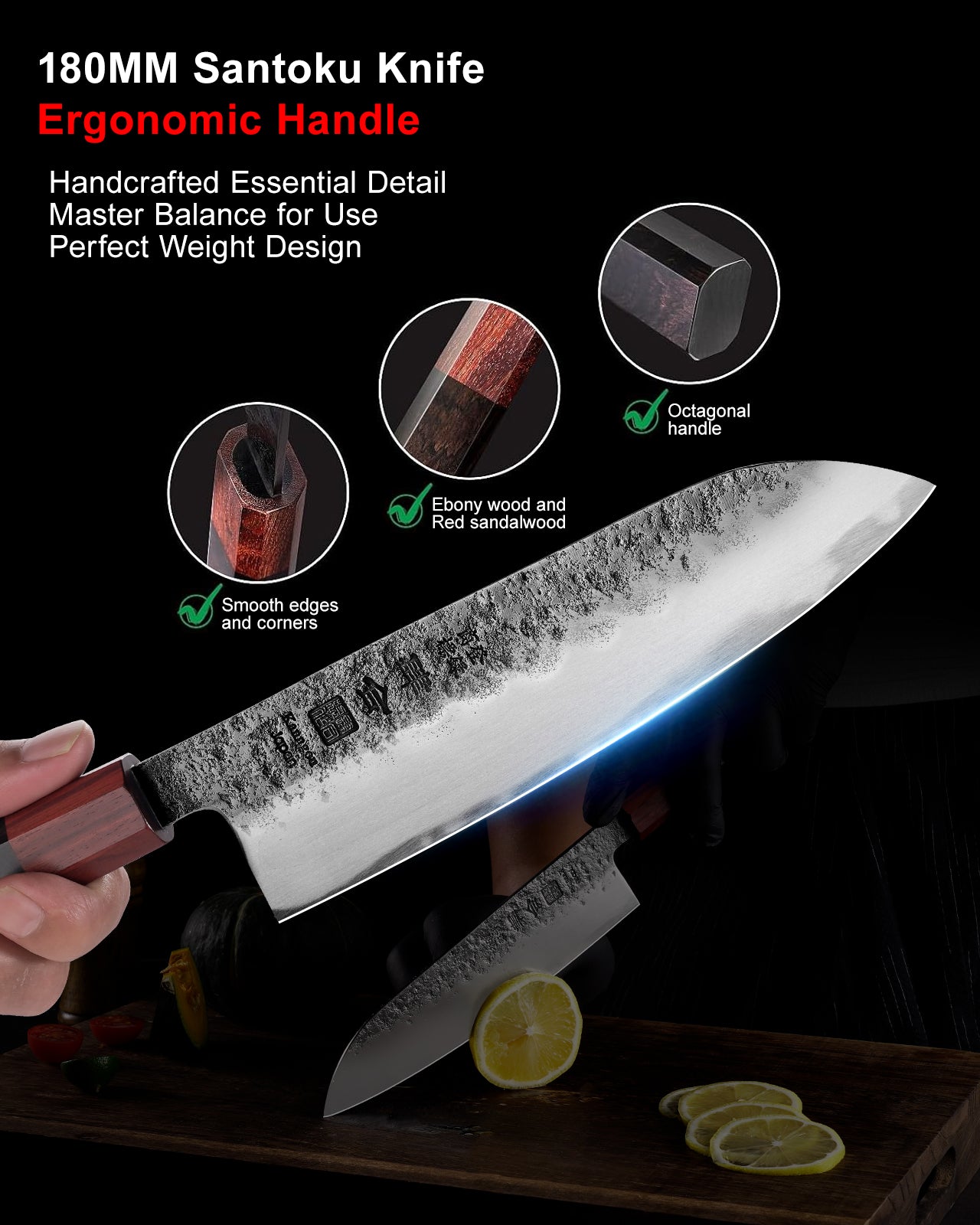WA Series 7Inch (180mm) Santoku Knife
