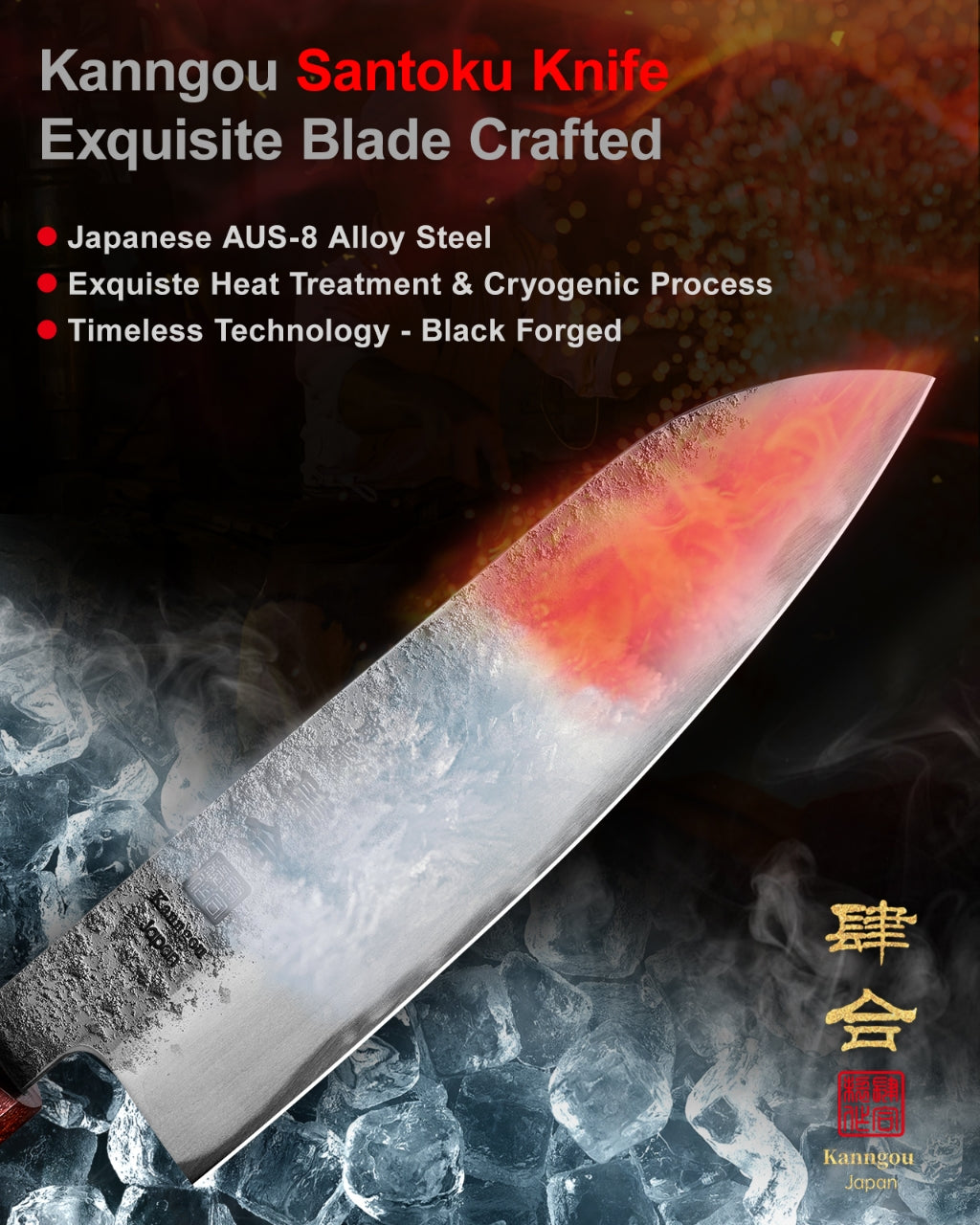WA Series 7Inch (180mm) Santoku Knife