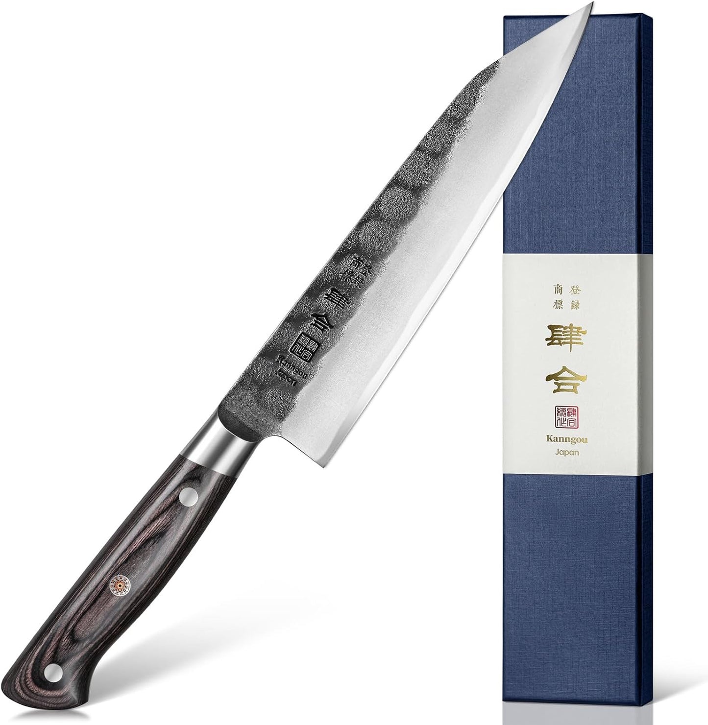 Black Forged 8.27 Inch (210MM) Japanese Kiritsuke Knife Chef Knife with Premium Box, AUS-8 Steel