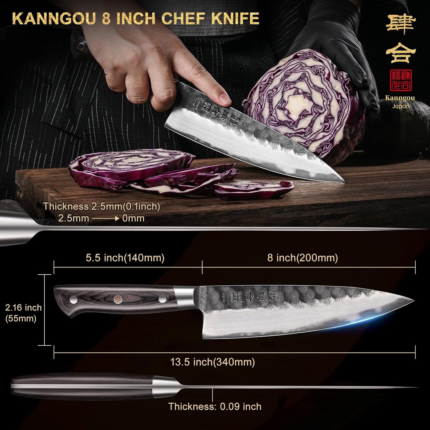 Black Forged Series 8 Inch (20cm) Chef Knife