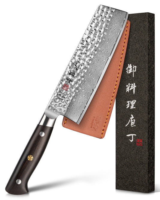 Hammered Damascus Series 7Inch Nakiri Knife (18cm)