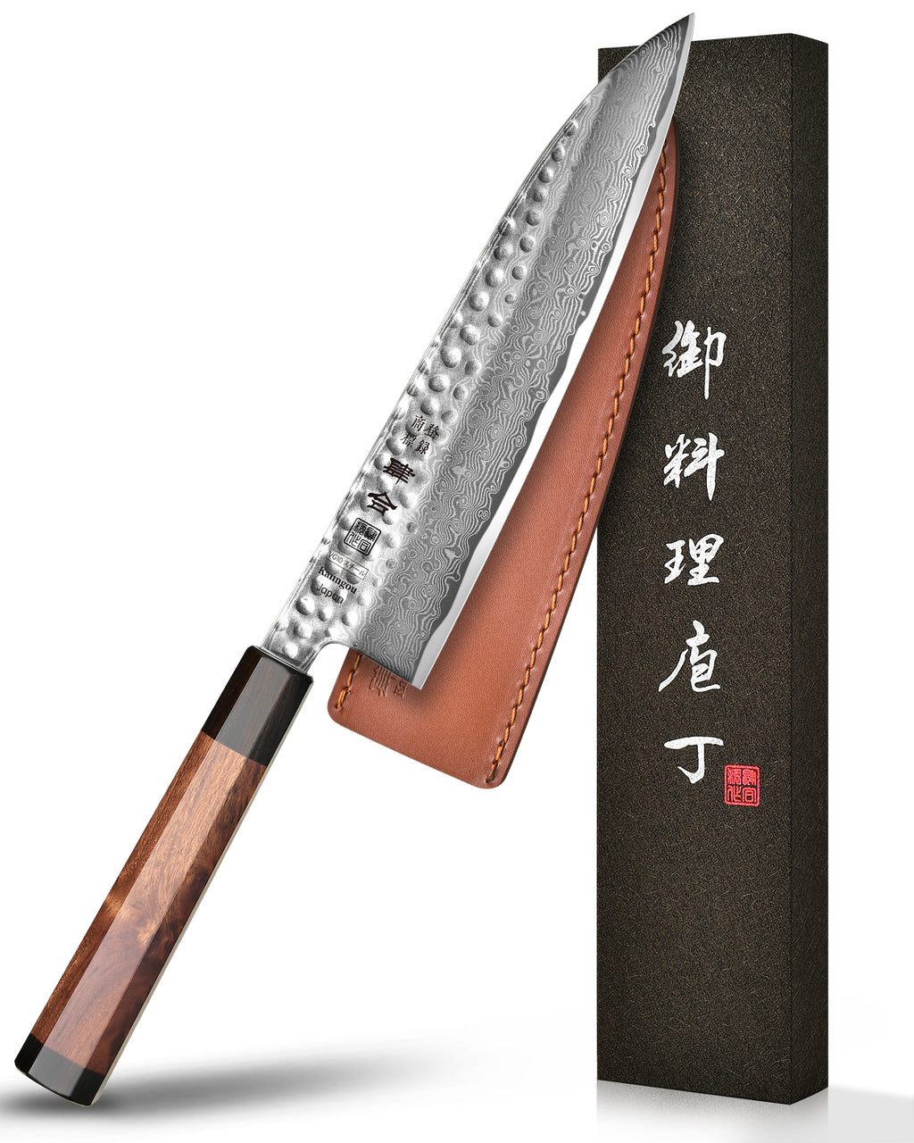Kanngou Hammered Damascus Series 21cm Japanese Gyuto Chef Knife