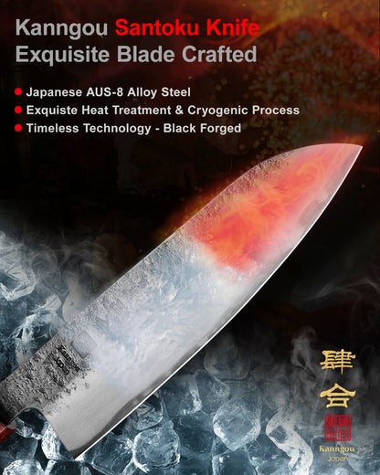 WA Series 7Inch (180mm) Santoku Knife