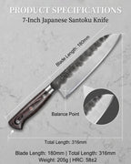 Kanngou Black Forged Series 7 Inch Santoku Knife (New)