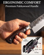 Kanngou Black Forged Series 7 Inch Santoku Knife (New)