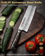 Hammered Damascus Series 7Inch Nakiri Knife (18cm)