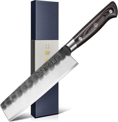 Black Forged Series 7 Inch (180MM) Nakiri Knife