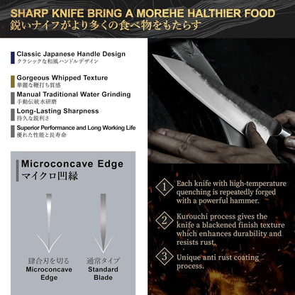 Black Forged Series 8.27 Inch (210MM) Kiritsuke Knife