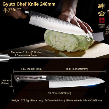 Black Forged Series 9.5 Inch (240MM) Gyuto Chef Knife