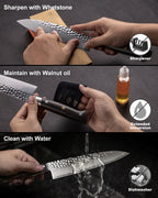 Hammered Damascus Series 5.45Inch Petty Paring Knife (13.5cm)