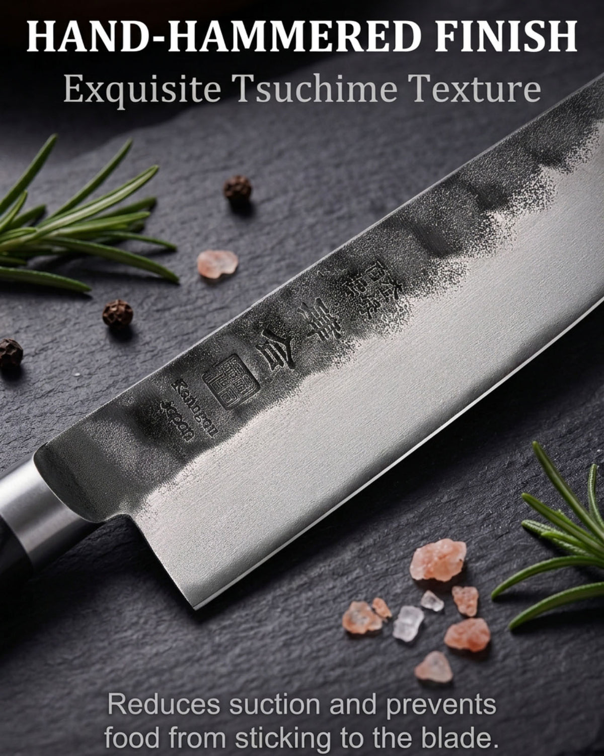 Kanngou Black Forged Series 7 Inch Santoku Knife (New)