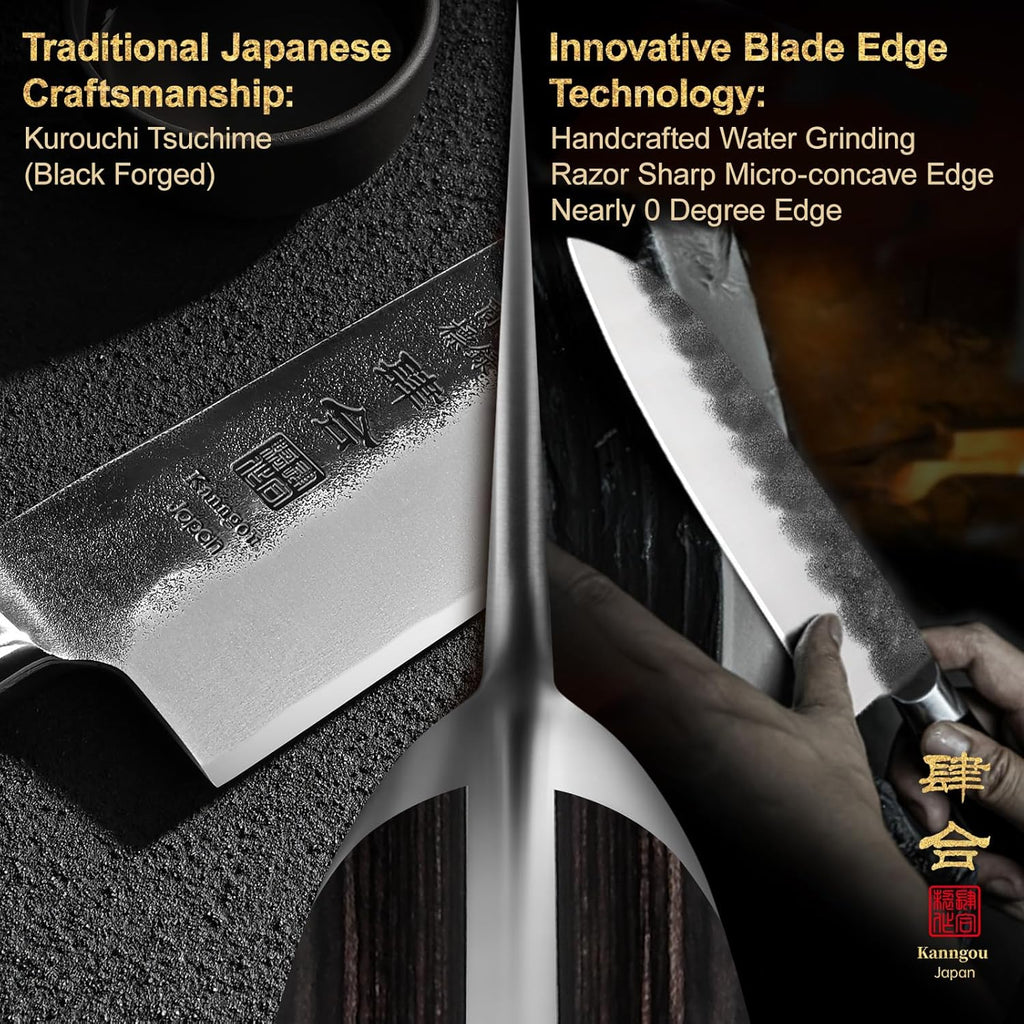 Black Forged Series 7 Inch (180MM) Santoku Knife