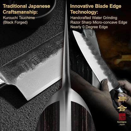 Black Forged Series 7 Inch (180MM) Santoku Knife