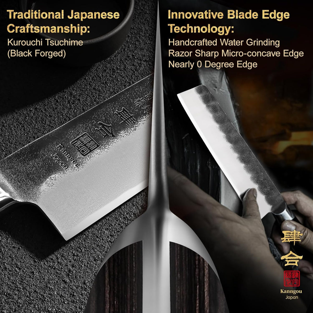 Black Forged Series 7 Inch (180MM) Nakiri Knife