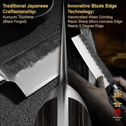 Black Forged Series 7 Inch (180MM) Nakiri Knife